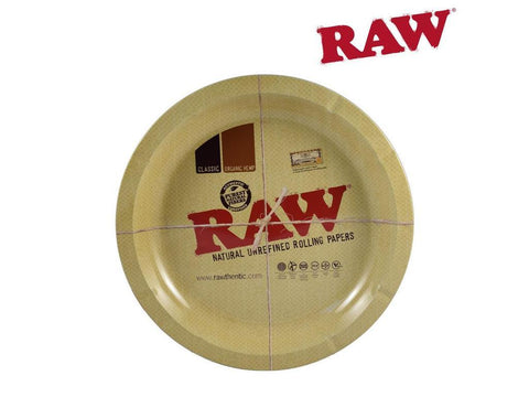 Raw Round Metal Rolling Tray