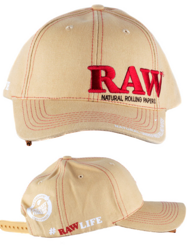 Raw Smokers Hat with Built in Poker Beige/Tan